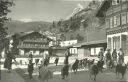 Foto-AK - Zermatt - Dorfstrasse mit Ziegen