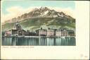 Postkarte - Luzern - Bahnhof und Post ca. 1900