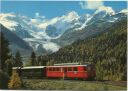 Postkarte - Berninabahn - Morteratschgletscher mit der Bellavista