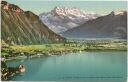 Postkarte - Chillon et la Dent du Midi pris de Glion