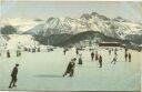 Postkarte - Wintersport - Auf der Eisbahn - Schlittschuhlaufen