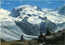 Zermatt - Blick vom Gornergrat - Monte Rosa - Gorner- und Grenzgletscher - AK Grossformat