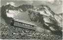 Zermatt - Schnelltriebwagen der Gornergratbahn mit dem Breithorn - Foto-AK