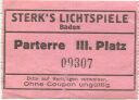 Sterk 's Lichtspiele Baden - Kinokarte