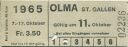 St. Gallen - Olma 1965 - Eintrittskarte 