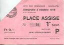 Neuchatel - Fete des Vendanges 1976 - Quai Leopold-Robert - Eintrittskarte
