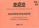 Basler Gesangverein - Ausweiskarte für Orchester- und Solistenproben 1966/67