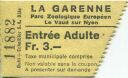 La Garenne - Parc Zoologique Europeen Le Vaud sur Nyon - Eintrittskarte