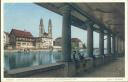 Postkarte - Zürich - Partie an der Limmat