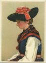 Costumes Suisses - Valais Evolène - Künstlerkarte