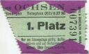 Kino Ochsen - Villmergen 1961 - Eintrittskarte