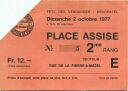 Neuchatel - Fete des Vendanges 1977 - Rue de la Pierre a Mazel - Eintrittskarte