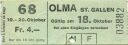 Olma - St. Gallen 1968 - Eintrittskarte