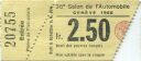 36. Salon de l'Automobile Geneve 1966 - Eintrittskarte