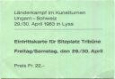 Lyss - Lnderkampf im Kunstturnen Ungarn Schweiz - Eintrittskarte 1983