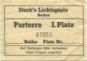 Sterk 's Lichtspiele Baden - Kinokarte