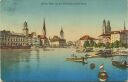 Postkarte - Zürich - Blick von der Seebrücke