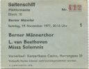 Bern - Berner Münster - Berner Männerchor - Eintrittskarte