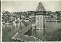 Postkarte - Luzern - Kapellbrücke mit Wasserturm