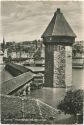 Luzern - Kapellbrücke und Wasserturm - Foto-AK