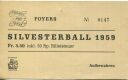 Kongress-Haus Zürich - Foyers - Silvesterball 1959 - Eintrittskarte
