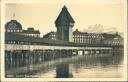 Foto-AK - Luzern - Kapellbrücke und Pilatus