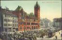 Ansichtskarte - Basel - Rathaus mit Marktplatz - Strassenbahn
