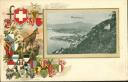 Postkarte - Montreux ca. 1900 - Prägedruck