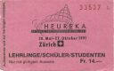 Zürich - Heureka 1991 - Eintrittskarte