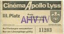 Cinema Apollo Lyss - III. Platz AHV/IV - Kinokarte