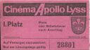 Cinema Apollo Lyss - I. Platz - Kinokarte