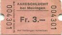 Aareschlucht bei Meiringen - Eintrittskarte