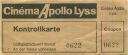 Cinema Apollo Lyss - Kontrollkarte - Kinokarte g�ltig 1 Monat