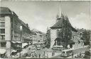 Lausanne - Place et l'Eglise St. Francois - O-Bus - Foto-AK