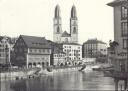 Foto-AK - Zürich - Zunfthäuser und Grossmünster