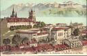 Postkarte - Lausanne - L'Universite - la Cathedrale et les Alpes