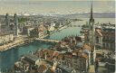 Postkarte - Zürich und die Alpen von St. Peter aus