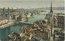 Postkarte - Zürich und die Alpen von St. Peter aus