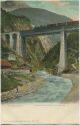 Postkarte - Gotthardbahn - Kerstelenbach-Viaduct bei Amsteg
