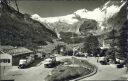 Ansichtskarte - Saas-Fee - Auto-Post - Postauto und Parkplatz - Allalinhorn - Alphubel