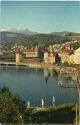 Postkarte - Luzern - Kapellbrücke und Jesuitenkirche