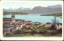 Postkarte - Luzern - Hofkirche und die Alpen