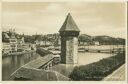 Foto-AK - Luzern - Kapellbrücke und Wasserturm