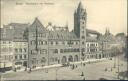 Postkarte - Basel - Marktplatz mit Rathaus