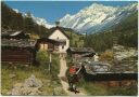 Kühmad im Lötschental - Lötschenlücke - Sattelhorn - Schinhorn - AK Grossformat
