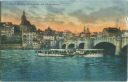 Postkarte - Basel - Mittlere Rheinbrücke mit Rheindampfer