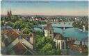 Postkarte - Basel - St. Albankirche mit Blick auf die Rheinbrücken