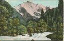 Postkarte - Lütschine - Jungfrau im Alpenglühen