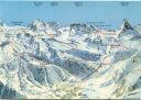 Zermatt - Skigebiet mit Abfahrten - AK Grossformat