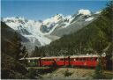 Postkarte - Monte Bello - Morteratschgletscher mit Bernina-Gruppe - Bernina-Bahn